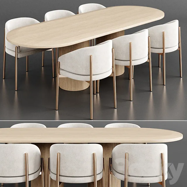 Dinning set 12 3ds Max
