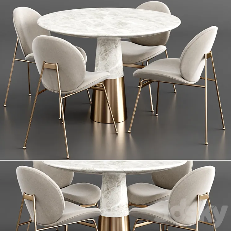 Dinning set 14 3DS Max