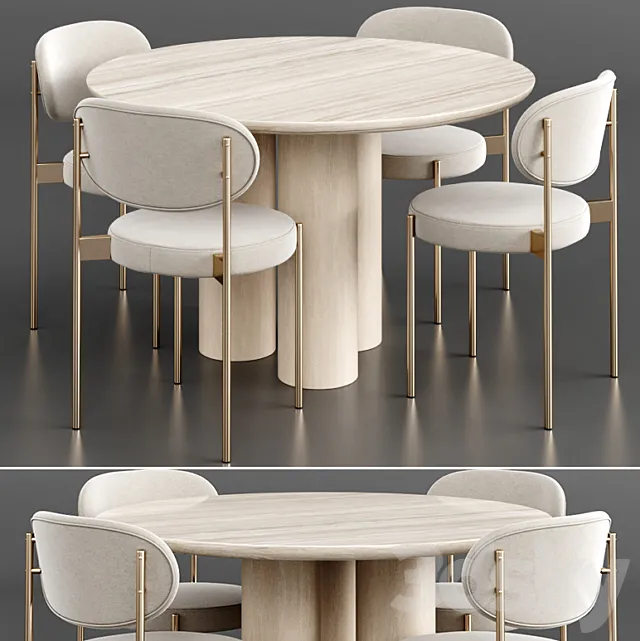 Dinning set 16 3DS Max Model