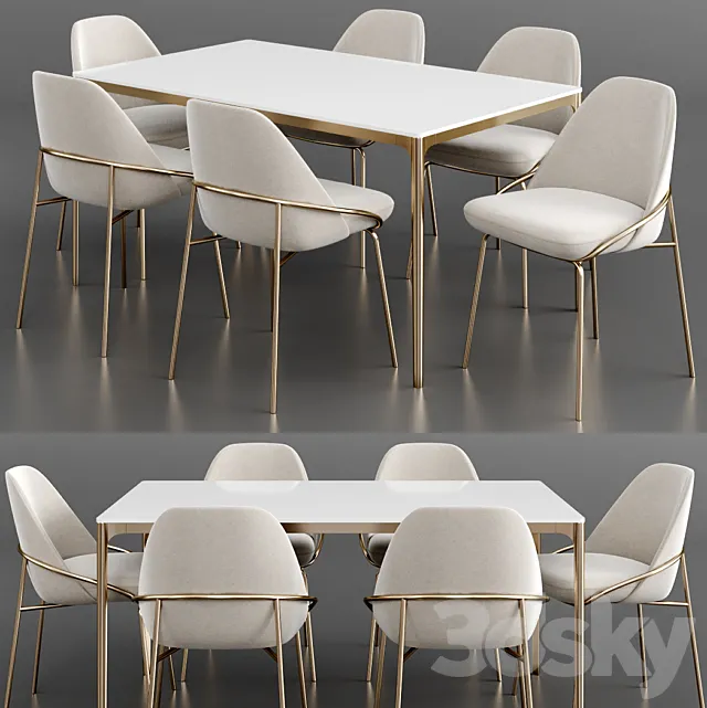 Dinning set 22 3ds Max