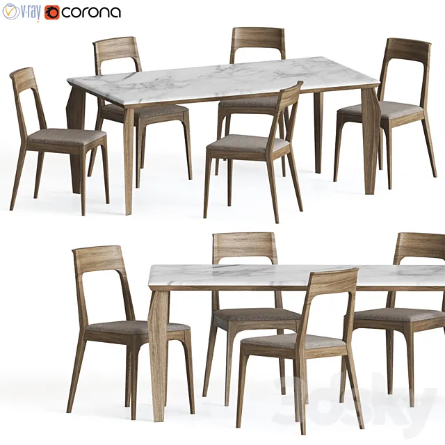 Dinning set 36 3ds Max