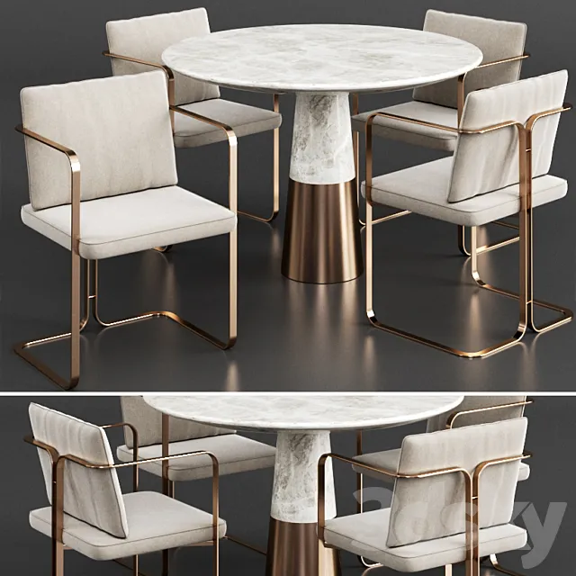 Dinning set 6 3DS Max Model