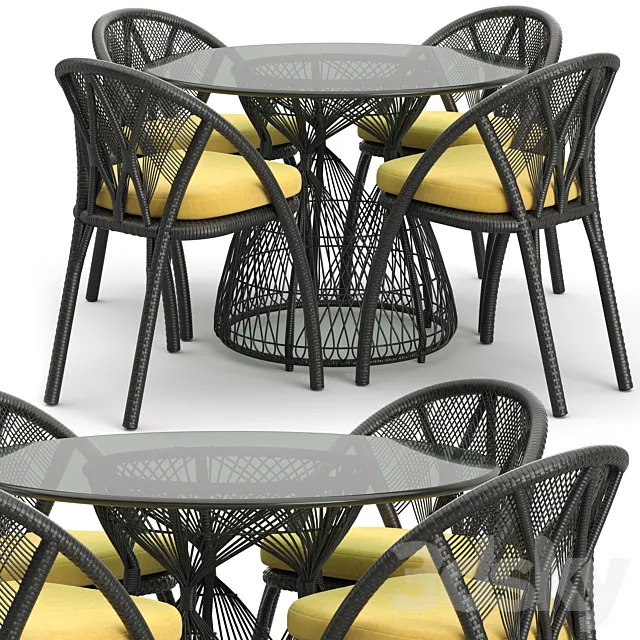 Dinning Set HAGIA 3DS Max Model