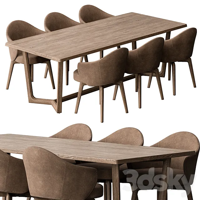 Dinning Table Wooden – Set 30 3ds Max