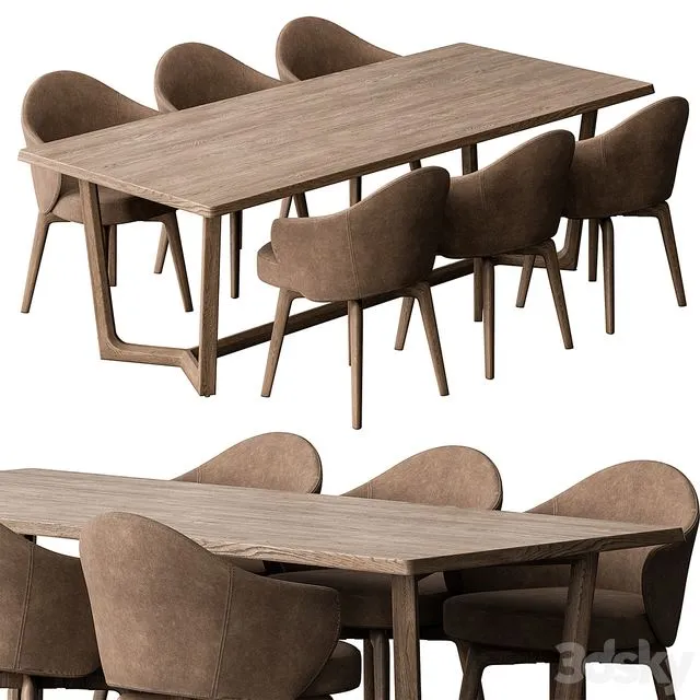 Dinning Table Wooden – Set 30 3dsMax Model
