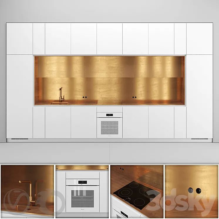 Direct NEL kitchen with brass 3DS Max