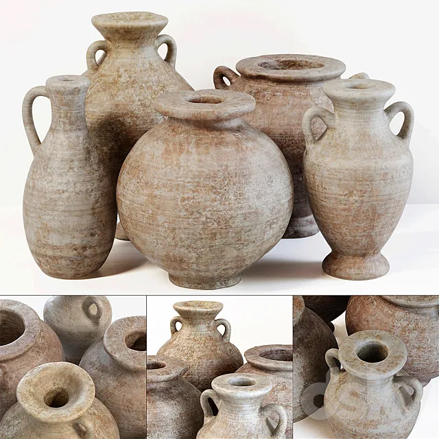 Dishes old history n1 _ Old clay jugs 3DS Max Model