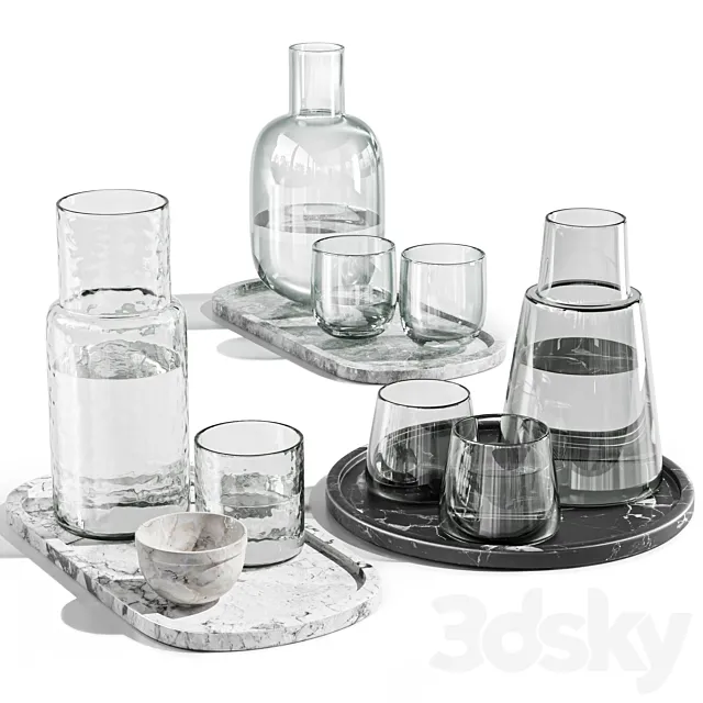 dishes tableware set 04 3DS Max Model