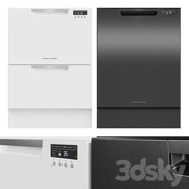 Dishwasher Fisher & Paykel DD60DAW9. DW60FC2W1. DW60UC6B 3DSMax File