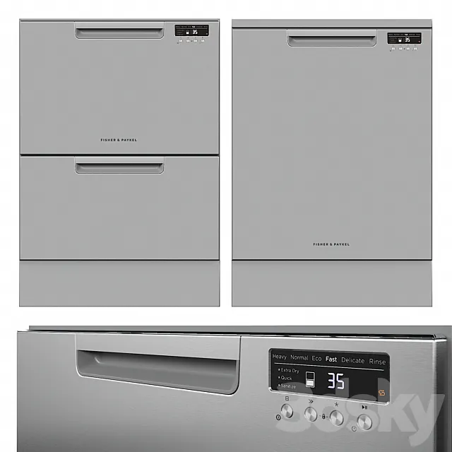 Dishwasher Fisher & Paykel DD60DCHX9 DW60FC2X1 3ds Max