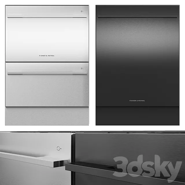 Dishwasher Fisher & Paykel DD60DDFX9 DD60DDFB9 DW60UD6X DW60UD6B 3ds Max