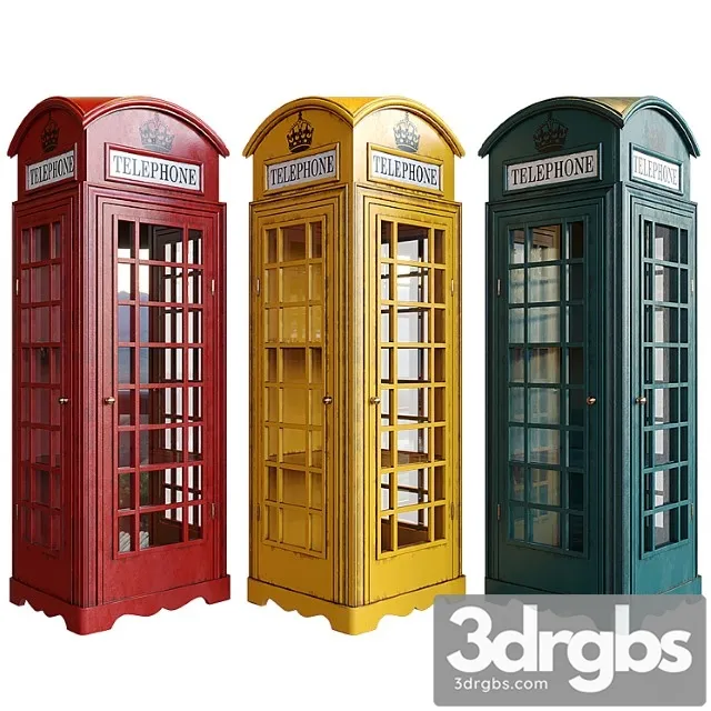 Display cabinet london telephone box 3dsmax Download
