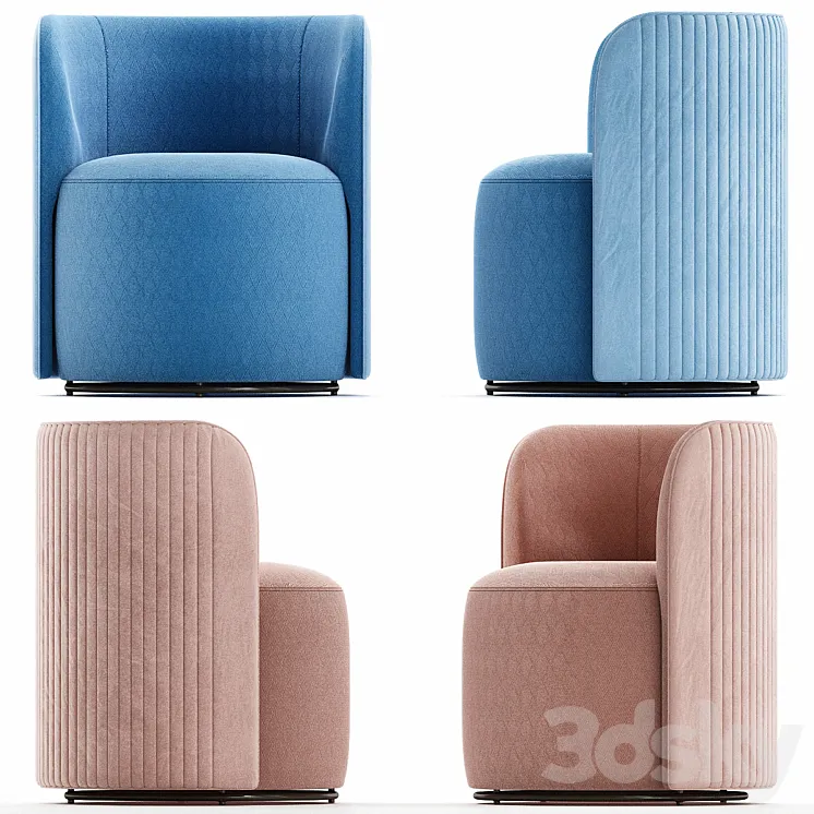 Ditre Italia CHLOÈ LUXURY Upholstered fabric easy chair 3DS Max