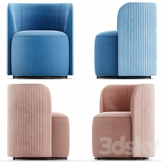 Ditre Italia CHLOÈ LUXURY Upholstered fabric easy chair 3DSMax File