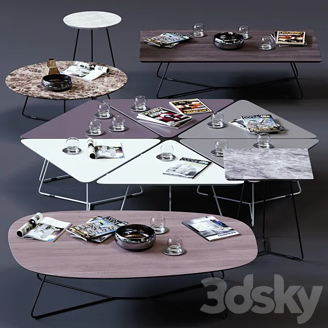 Ditre Italia Coffee Tables Set 02 3DS Max Model