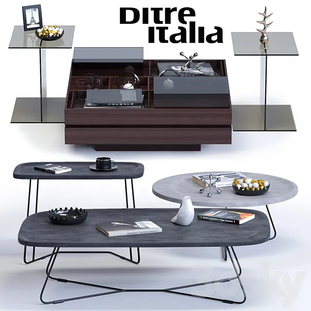 Ditre Italia Coffee Tables Set 3DSMax File