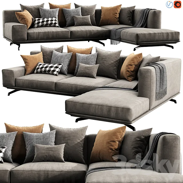 Ditre Italia Dalton Chaise Lounge 3ds Max