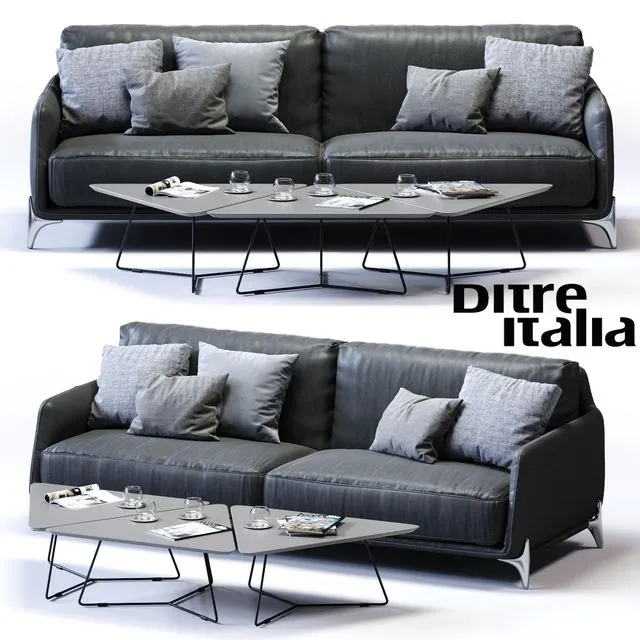 Ditre Italia ELLIOT 3-er Maxi Sofa 3dsMax Model