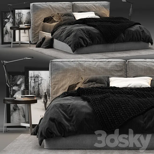 Ditre Italia Flann Bed 3DS Max Model