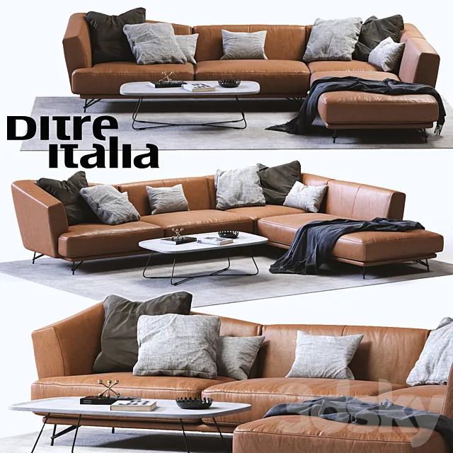 Ditre Italia LENNOX Leather Sofa 3DSMax File