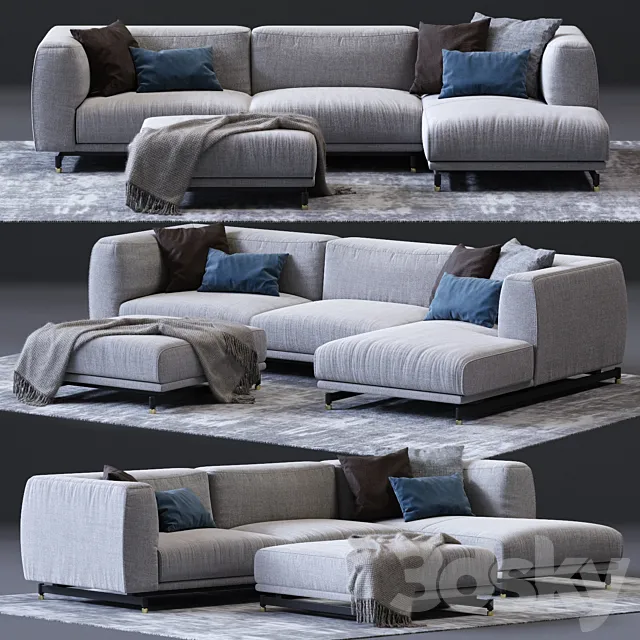 DITRE ITALIA St. Germain Corner Sofa 02 3DS Max Model