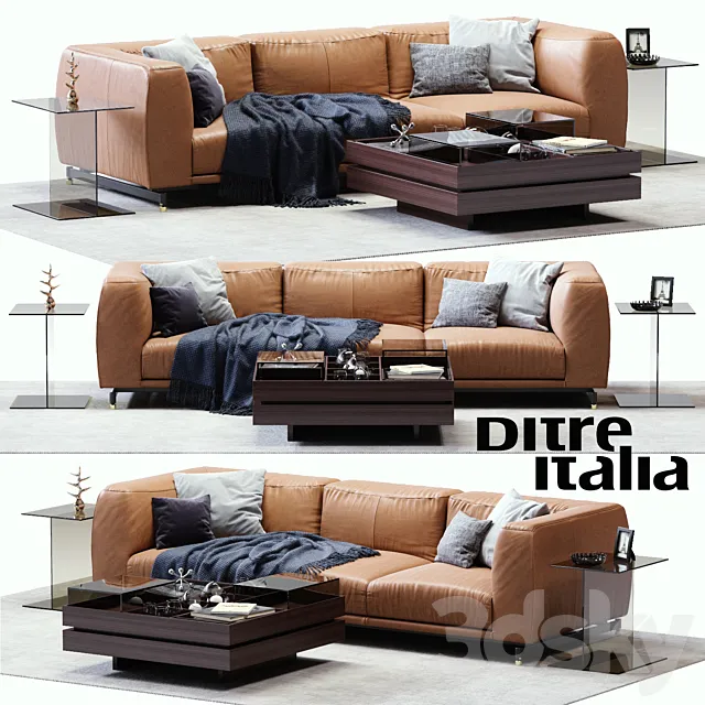 DITRE ITALIA St. Germain Leather Sofa 3DSMax File