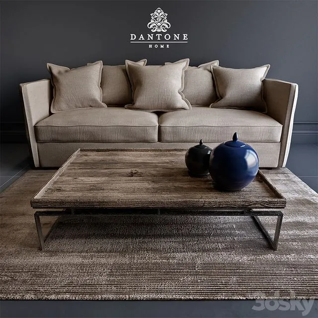Divan Annecy coffee table TY380-YM and carpet MAQ-02-Taupe from Dantone home 3dsMax Model