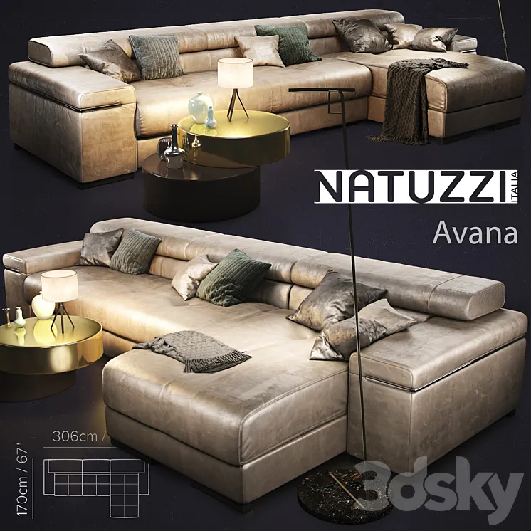 Divan Natuzzi Avana 3DS Max