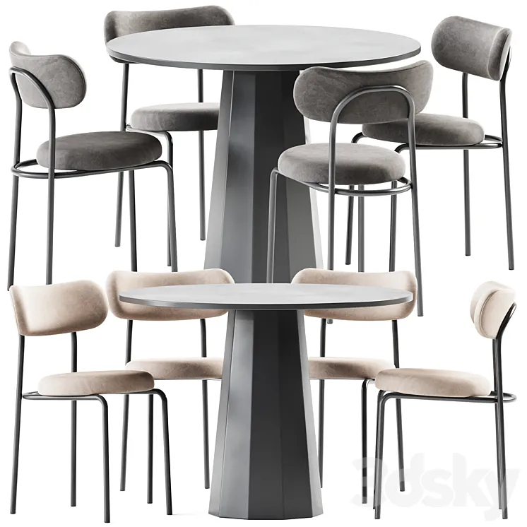 Dix Table and Loop Chair by Connubia 3DS Max Model