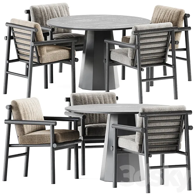 Dix Table by Connubia and Ayana Chair by B&B Italia _ Outdoor Furniture 3ds Max