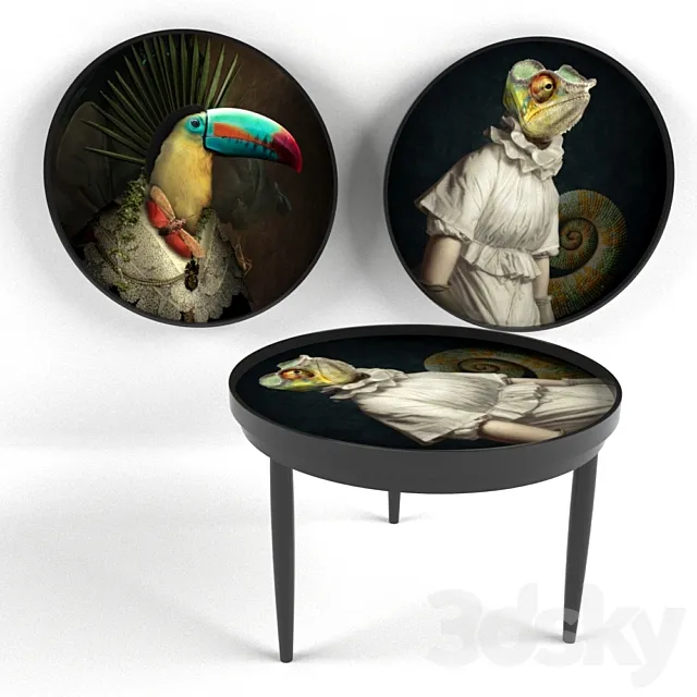 DIXIT coffee table _ salver _ wall picture 3DS Max Model