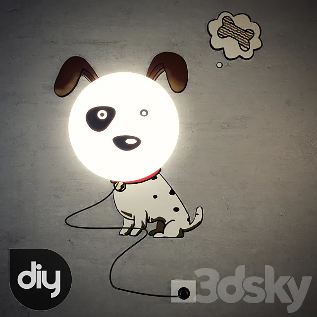 DIY Cartoon 3D Spotted Dog 3DS Max Model