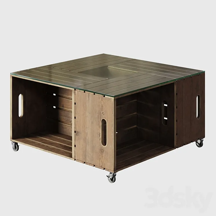 DIY Crate Coffee Table 3DS Max Model