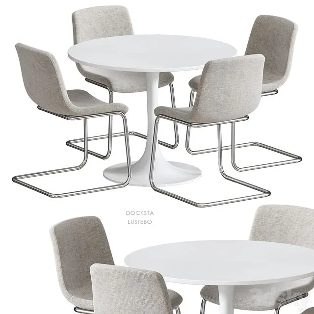 DOCKSTA LUSTEBO IKEA table and chairs 3dsMax Model