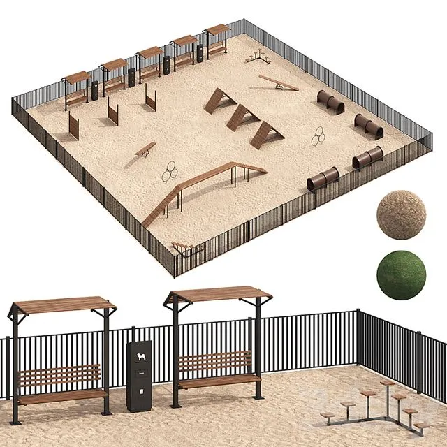 Dog walking area 3dsMax Model