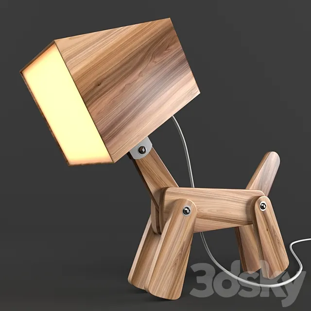 Dogi Adjustable Wooden Table Lamp 3DSMax File