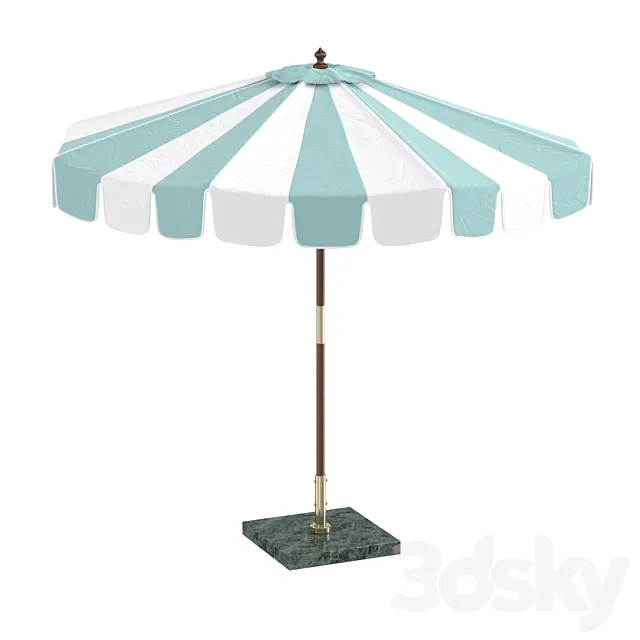 Doing just peachy aqua stripe umbrella 3ds Max