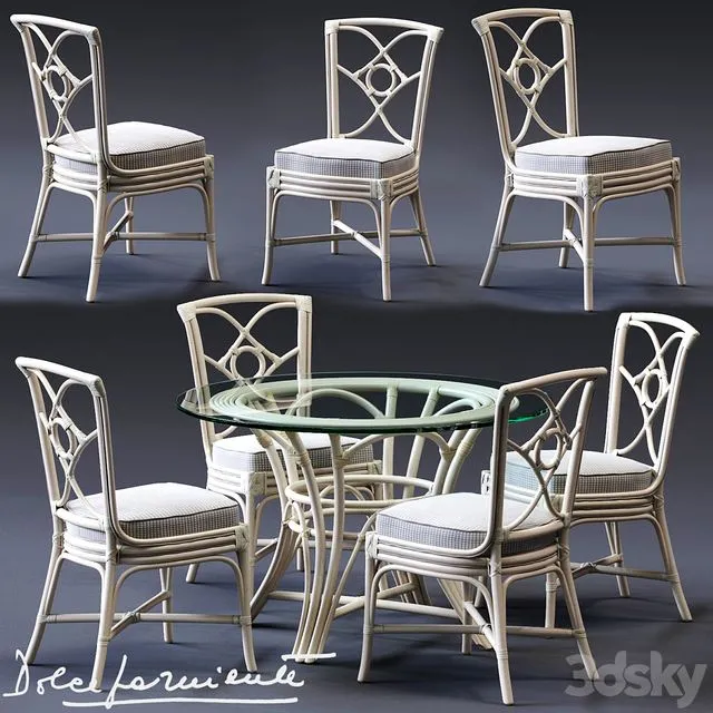 Dolcefarniente ORTENSIA Chair & IRENE Table 3dsMax Model