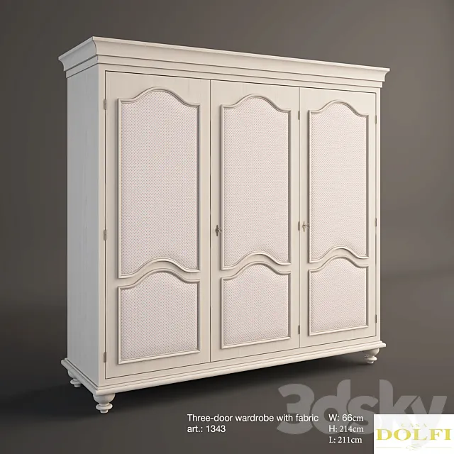 Dolfi three-door wardrobe with fabric 3DS Max Model