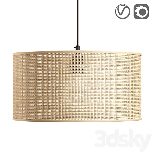 Dolkie Wicker Rattan Lampshade or Chandelier 3ds Max