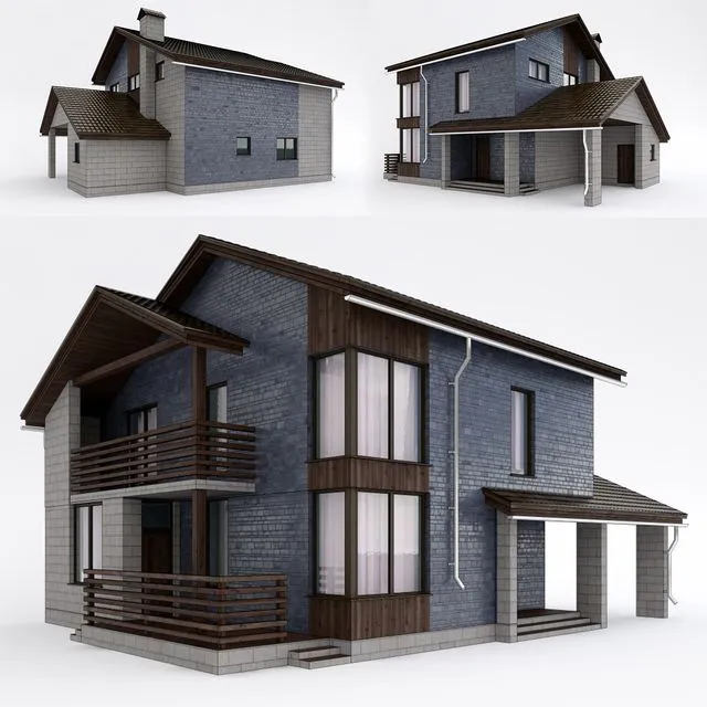Dom2 building wood stone 3dsMax Model
