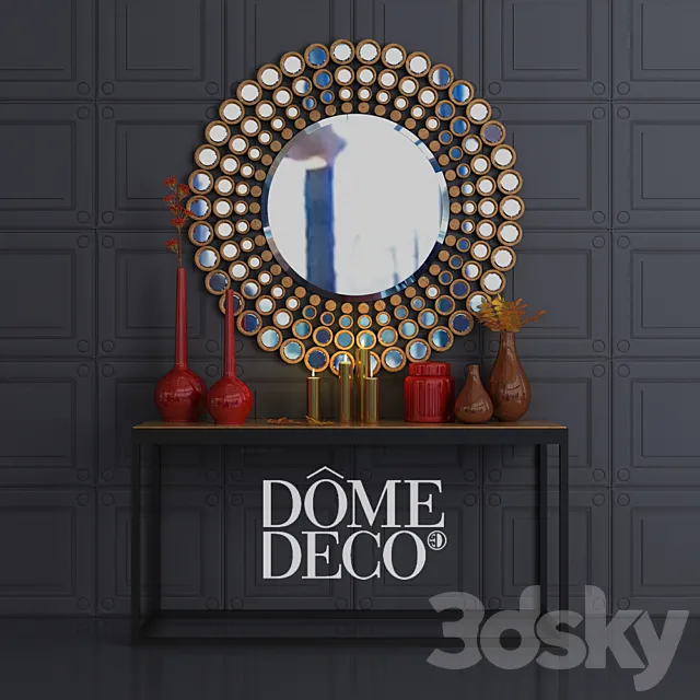 Dome Deco decor set with mirror and console 3DS Max Model