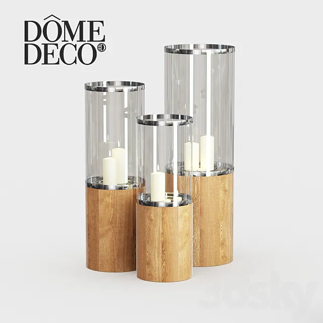 Dome deco set of candlesticks 3ds Max