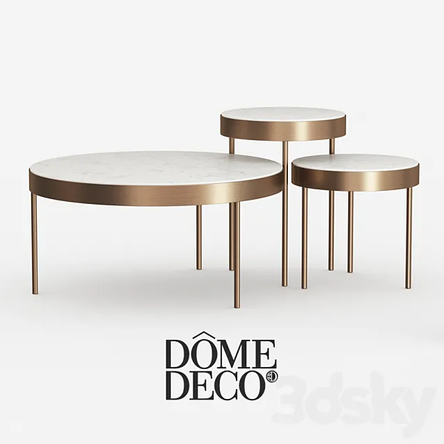 Dome Deco set of coffee tables 3DS Max Model