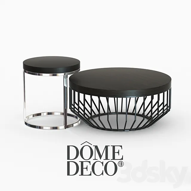 Dome deco set of coffee tables 3DSMax File