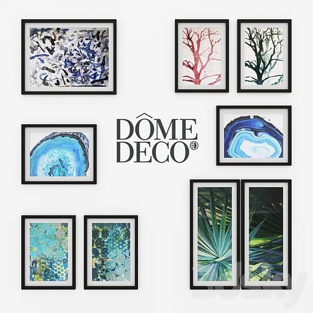 Dome deco set of paintings 3DSMax File