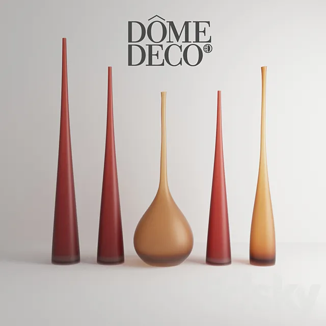 Dome Deco. set of vases 3DSMax File