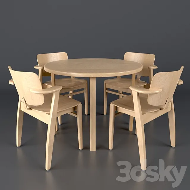 Domus chair with Aalto table round by artek 3DSMax File
