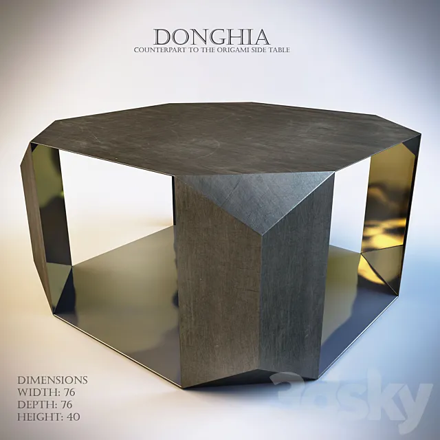 DONGHIA Counterpart to the Origami side table 3DS Max Model