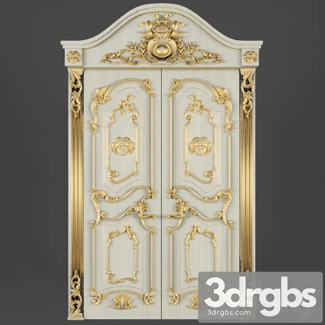 Door Classic Carved Decorative Interior Gold Lucky 3dsmax Download